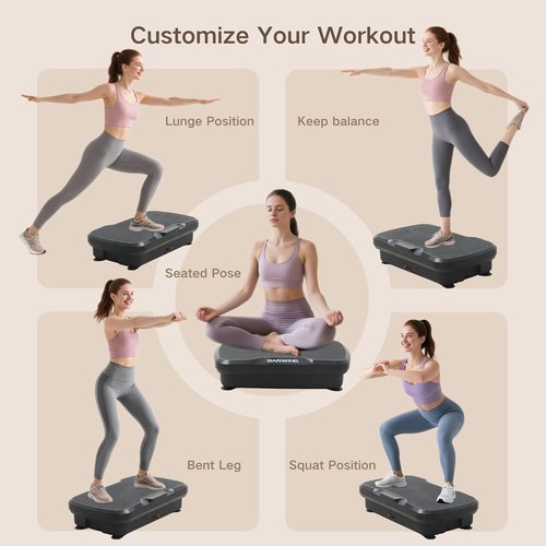 BARWING Vibration Plate - Whole Body Exercise Machine for Lymphatic Drainage | 300 LBS Capacity with Resistance Bands