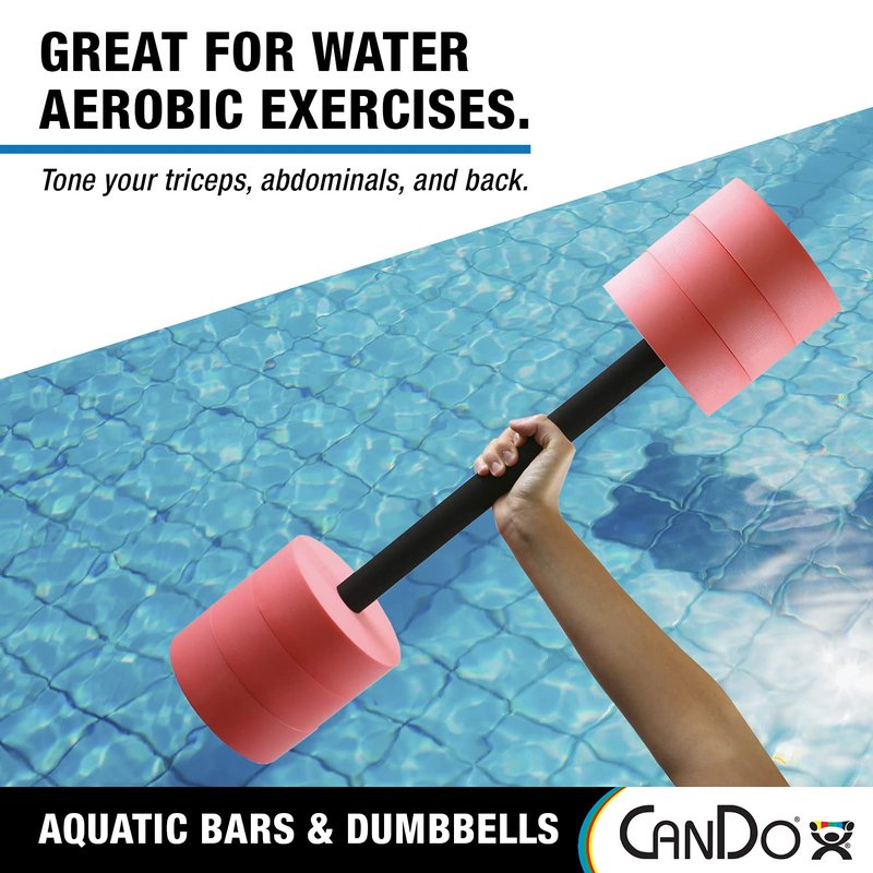 CanDo Aquatic Swim Bars and Dumbbells for Learning to Swim, Hydrotherapy, Swimming, Water Aerobics, Rehab, Swim Lessons, Pool Fitness