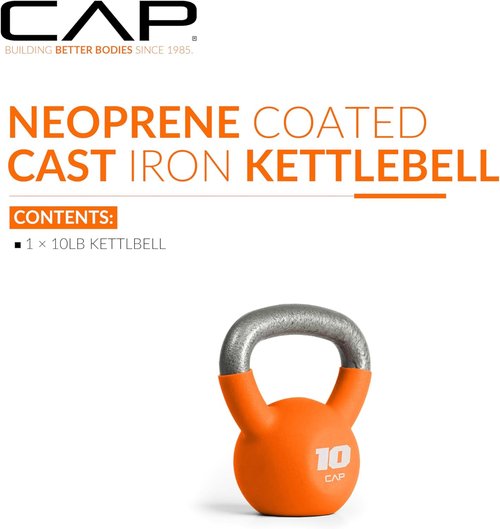 CAP Barbell Cast Iron Kettlebell - Durable Coated Finish, Available in Multiple Weights & Sets