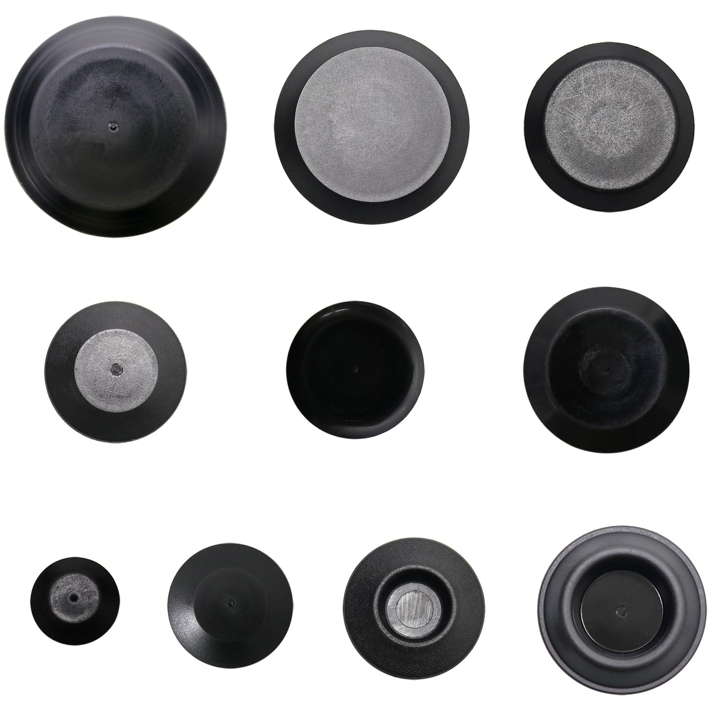 50pcs Plastic Plugs for Round Holes - Auto Body Plugs - Sheet Metal Plugs - Flush Mount Plug Assortment - Automotive Hole Plug Button Cap - Fits Hole Size 1/4, 3/8, 1/2, 5/8, 11/16, 3/4, 7/8, 15/16