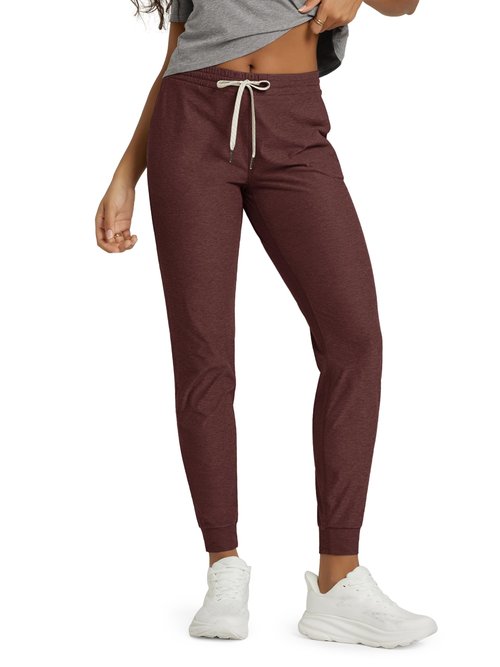 ODODOS Women's Performance Joggers - Ultra Soft odSTRATUM Tech Sweatpants - 25" Mid Rise Cropped Pants with Pockets, Java Heather, X-Small