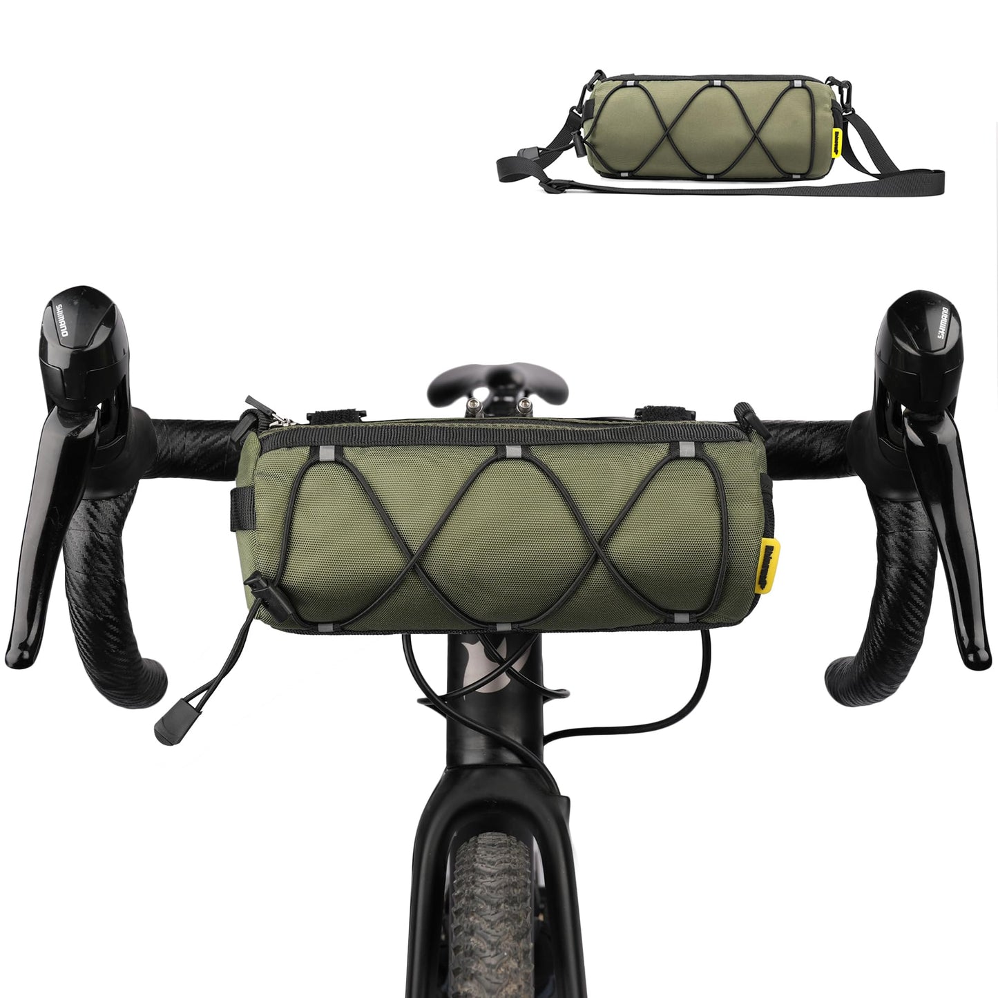abamita Bike Handlebar Bag Bicycle Front Bag Shoulder Bag Storage Bag with Shoulder Strap for Road Mountain Bike Cycling Travel