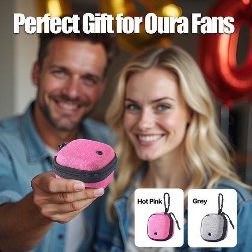 Babeezy Travel Case for Oura Ring Gen 4 – Protective Carrying Case for Ring, Charger & Cable – Compact, Lightweight & Gift Hot Pink