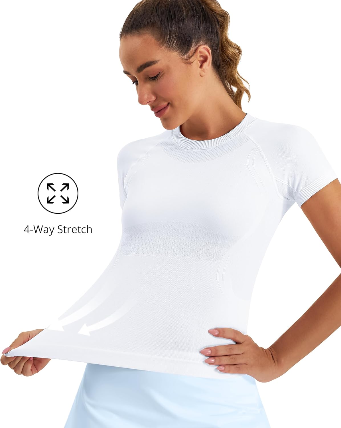 Stelle Women's Workout Tops - Short Sleeve Seamless Athletic Shirts for Yoga & Gym | Breathable Tees