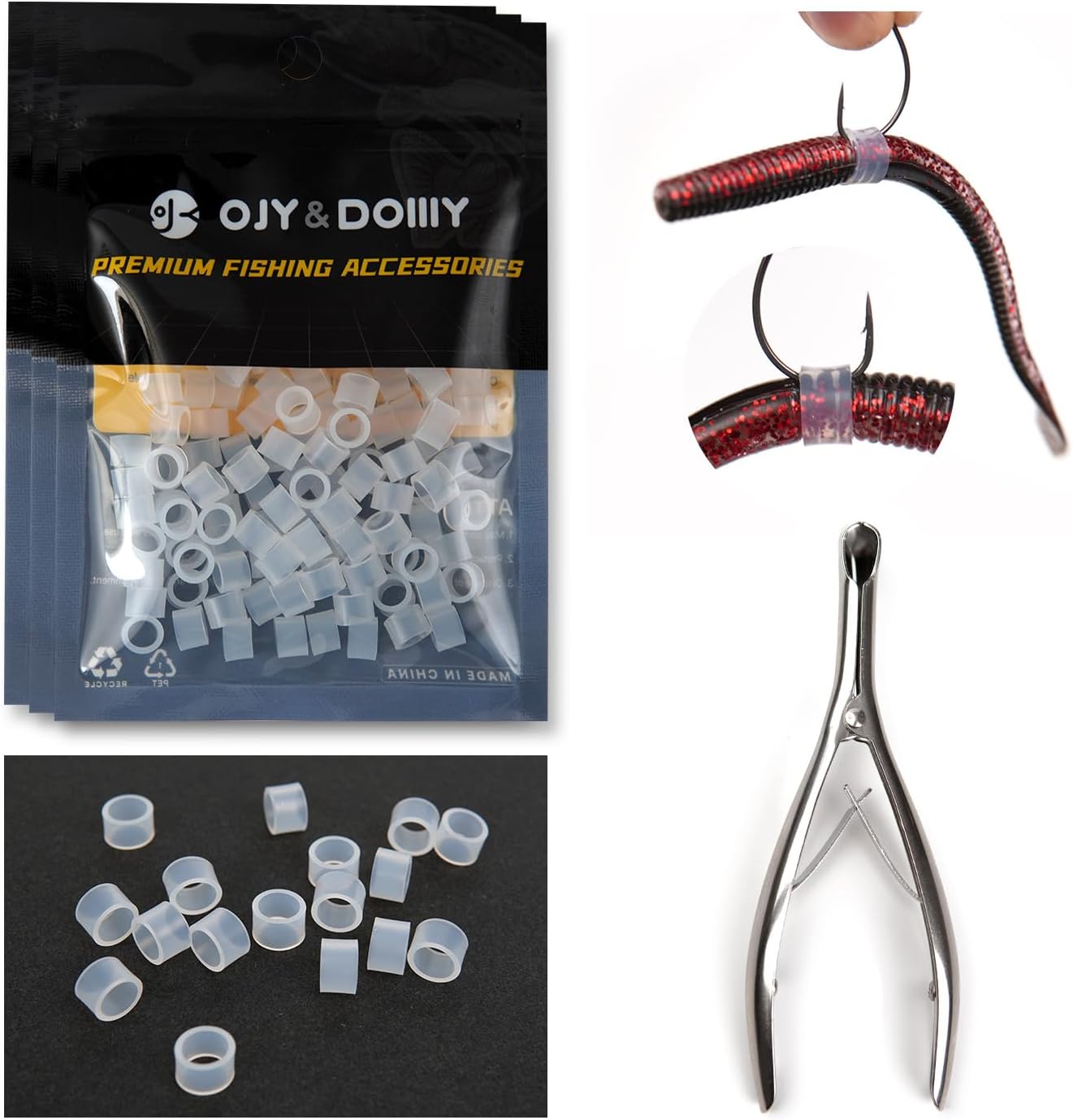 Wacky Worm O-Rings - Heavy-Duty Silicone Senko Bait Protector | Prevents Bass from Ripping Soft Plastics | 180/150/120 Packs