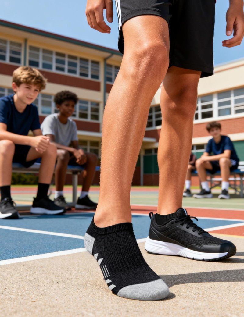 Somaibo 10 Pairs Boys Ankle Socks Kids Low Cut Half Cushioned Athletic Socks Girls Sock 10-12 Years Black