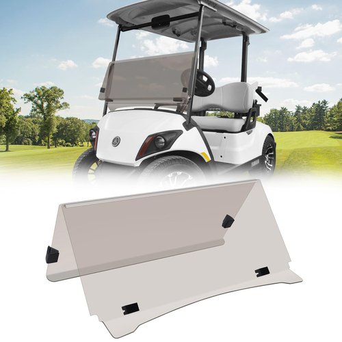 TechInovat Tinted/Smoke Golf Cart Windshield (2007-2016) for Yamaha G29 Drive Folding Down Gas or Electric Golf Cart