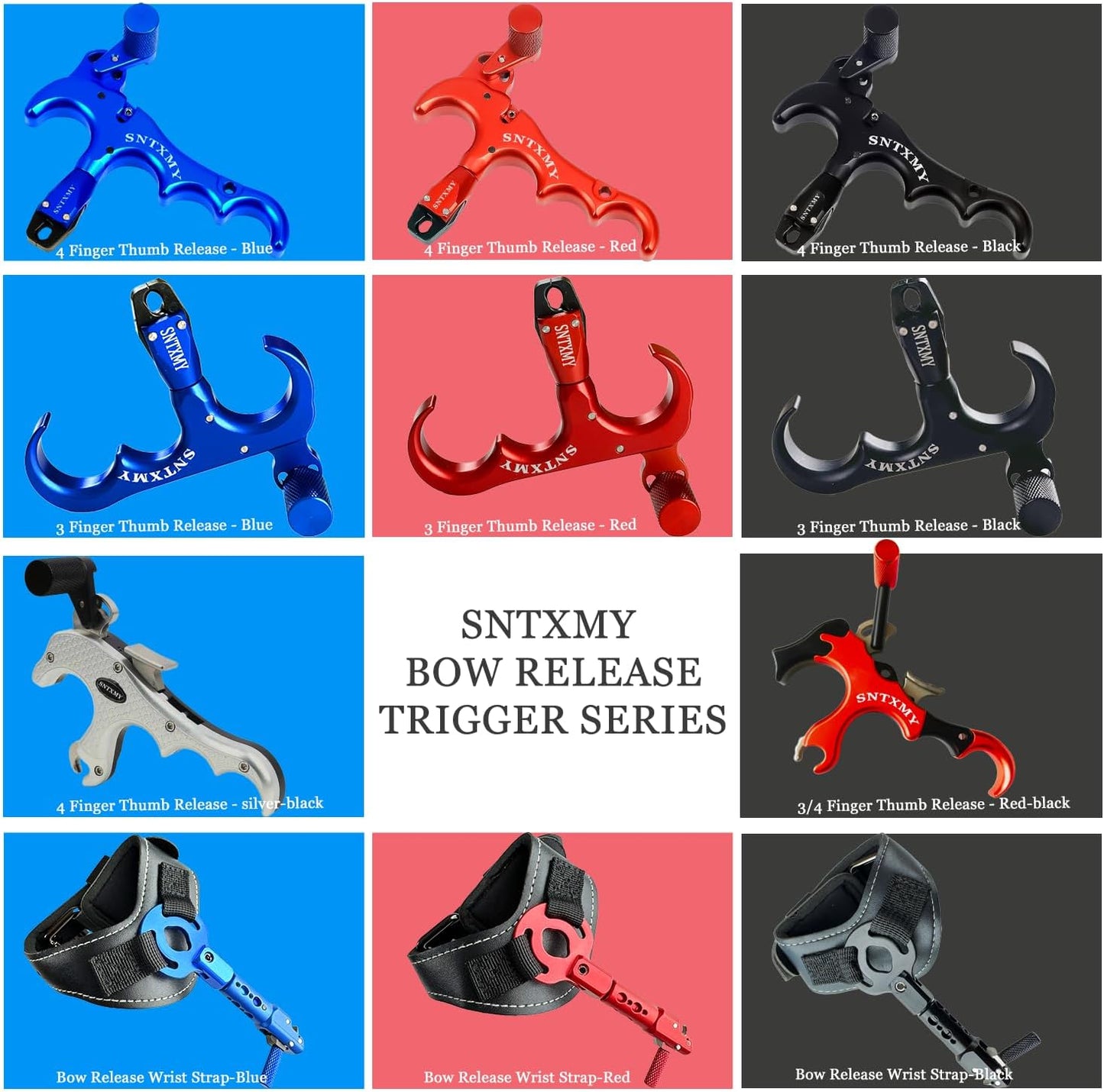 SNTXMY Compound Bow Release - Precision Archery Trigger with Ergonomic Thumb Grip | Adjustable Size