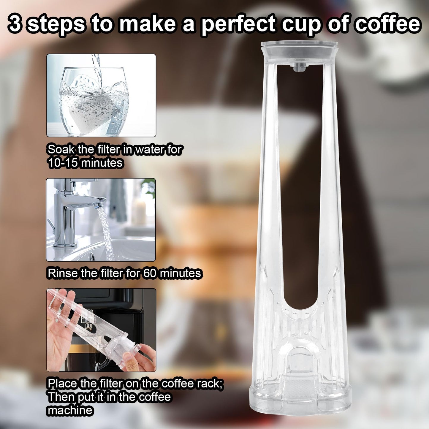 Water Filter Holder for Keurig 2.0 Brewers, Water Reservoir Filter Starter Kit Replacement Parts Compatible with Keurig Coffee Machines Maker