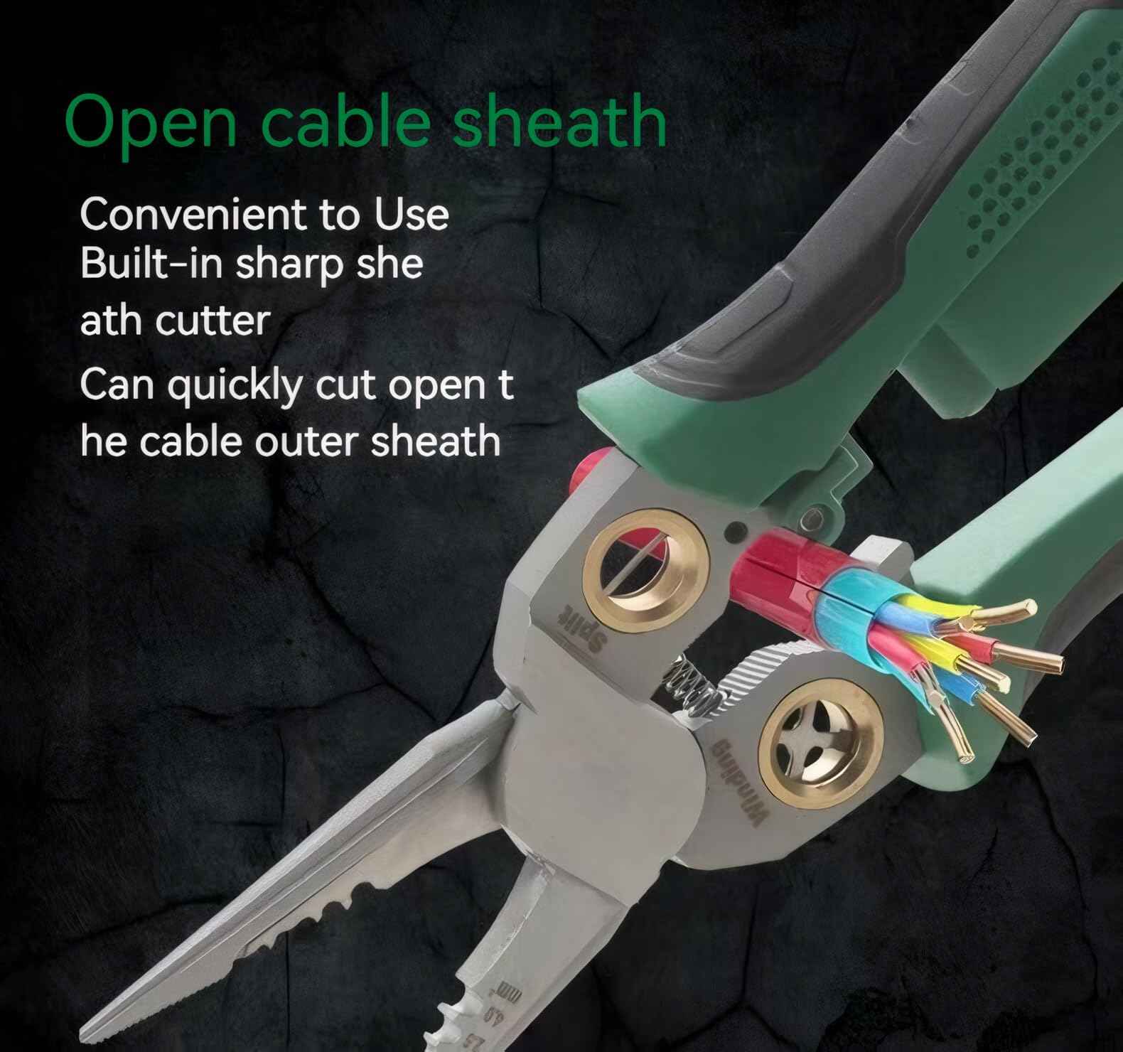 8 in 1 Wire Stripper with Voltage Tester, Electric Pliers, Multi-function Electric Wire Stripping Tool for Cutting and Pulling Pliers,Multi-Function Electrician Tool for Cutting, (1).