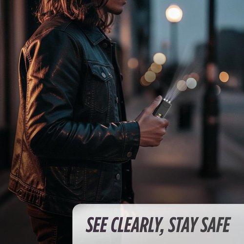 Guard Dog Security Mini Stun Gun Flashlight | High Voltage Self Defense Keychain, Rechargeable & Compact