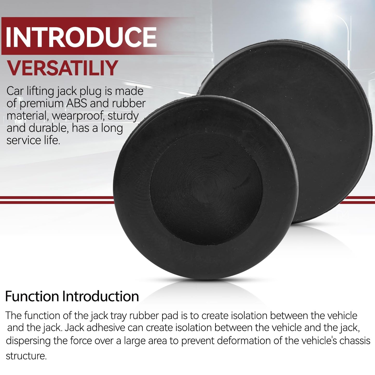 1.45inch Universal Bottle Jack Pad Rubber Anti-Slip Adapter Support Puck Block Car Lift Tool for 8T 10 T Bottle Jacks Jacking Points Repair 37mm