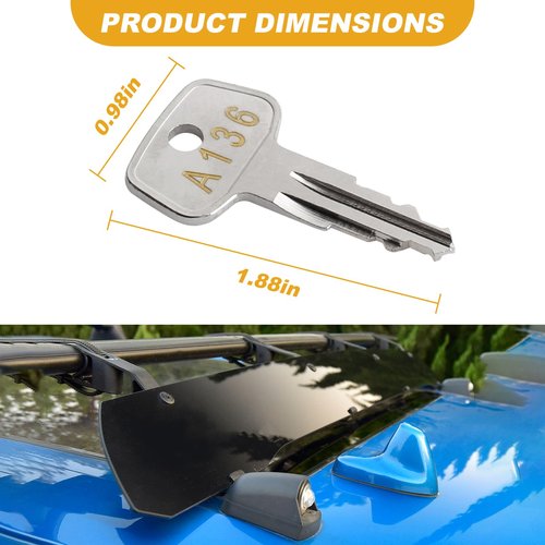 A136 SKS roof Rack Key,Yakima Replacement Key,Replacement Keys for Yakima SKS Ski,Cargo Box,Roof Racks,Carrier Racks and Crossbars with Code Series A136[2 pcs]