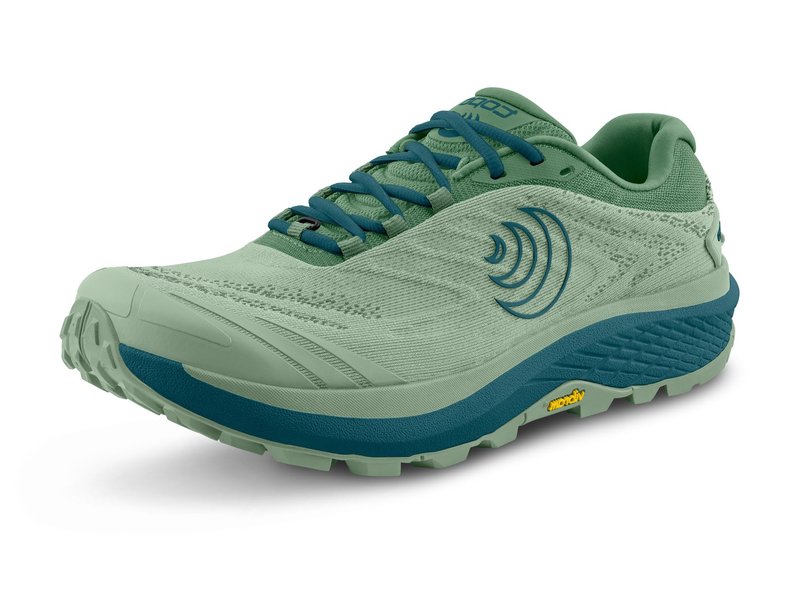 Topo Athletic Women's Pursuit 2 Running Shoes - Comfortable Lightweight Cushioned Durable 0MM Drop Laced Trail, Athletic Footwear, Sage/Blue, Size 8