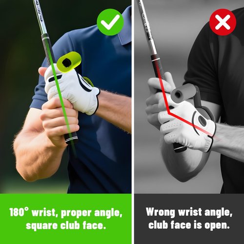 LGRAHED Golf Swing Trainer with Golf Swing Training Aid, Golf Grip Trainer Enhance Grip Strength Precision, Correct Hand Posture, Wrist Trainer Kit with Arm Band for All Golfers