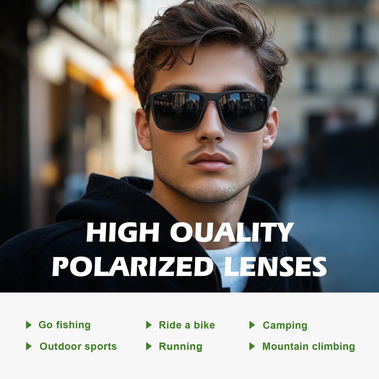 Fanshen Square Polarized Sunglasses for Men, 3 Pack Lightweight UV Protection Sun Glasses for Driving Fishing Golf (Black/Ice Blue/Pink)