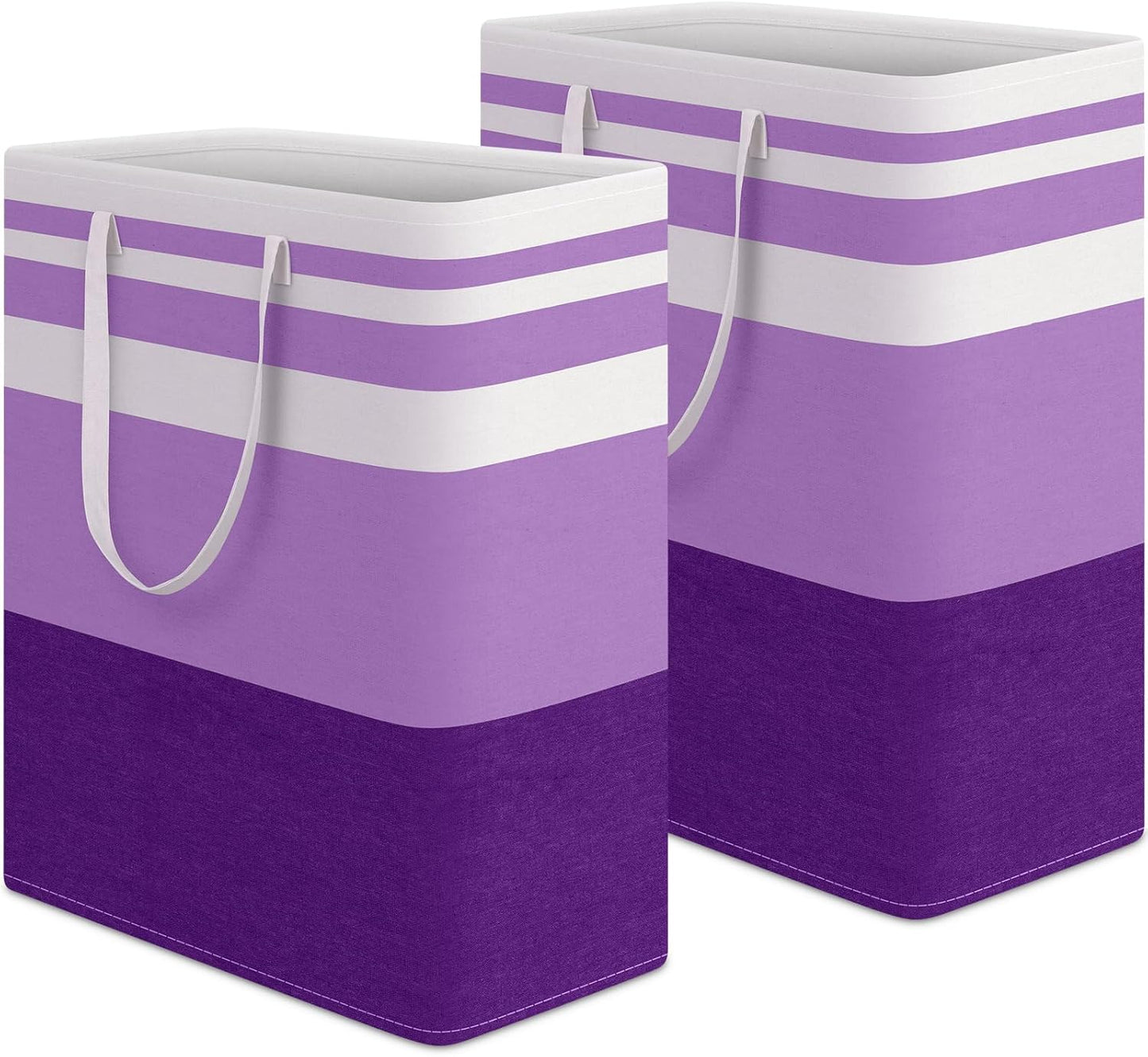 Waterproof 100L Laundry Basket Set - Collapsible Freestanding Hamper with Extended Handles - 2-Pack Gradient Grey for Clothes & Toys