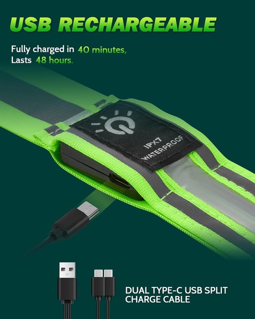 Fitense LED Reflective Belt Sash - High Visibility Night Safety Gear with 5 Colors & 3 Modes | Adjustable for Runners & Walkers