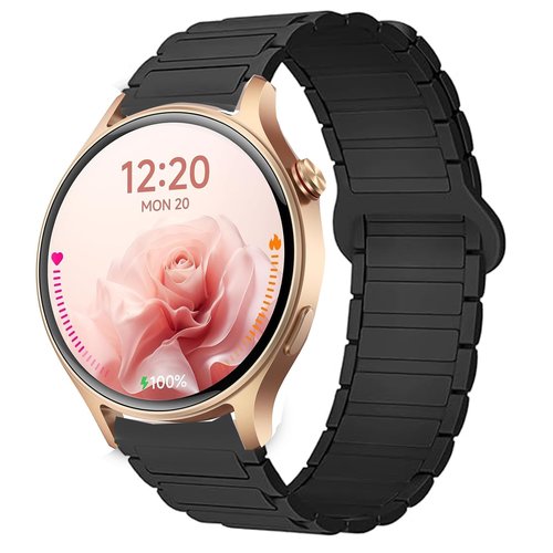 Compatible for Aeac Smart Watch Bands, 20mm, 22mm Quick Release Silicone Sport Strap Replacement Watchband Compatible for Aeac 1.32 Inches Round, W208 Plus, IDW19, GTX12 Smart Watch (Black, 20mm size band)