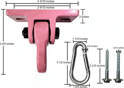 ABUSA Heavy Duty Swing Hangers - 5000 lb Capacity for Indoor/Outdoor Use | Includes Screws & Bolts (4 Pack)
