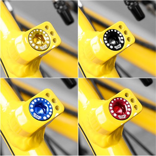 Sanmum 4pcs M10 Folding Bikes Screws Plug MTB Bolts V Brake Column Bike Rack Brake Disc Screw (Gold)