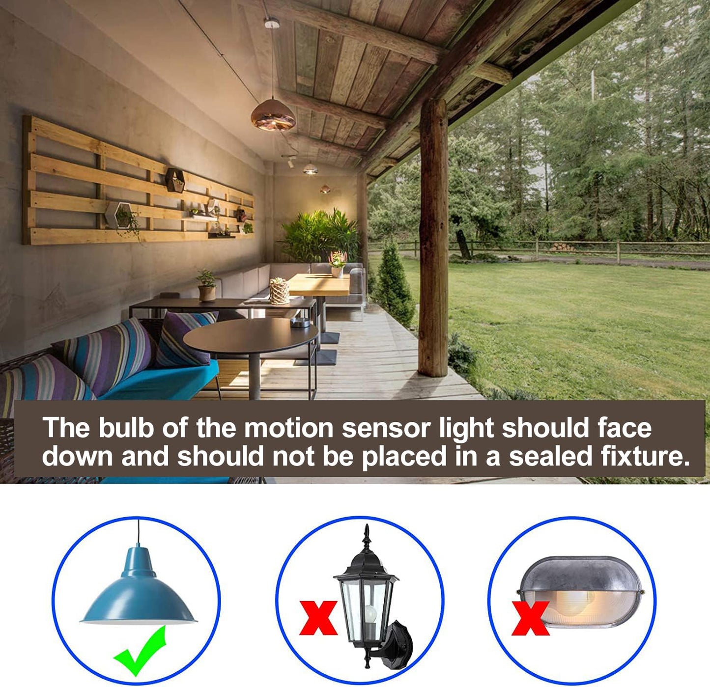 CICINY Motion Sensor Light Bulbs - 12W(100-Watt Equivalent), Outdoor/Indoor Motion Light Bulb Led A19 E26 5000K Daylight 1100LM, Dusk to Dawn Security Bulbs for Porch Hallway Basement Garage 2 Pack