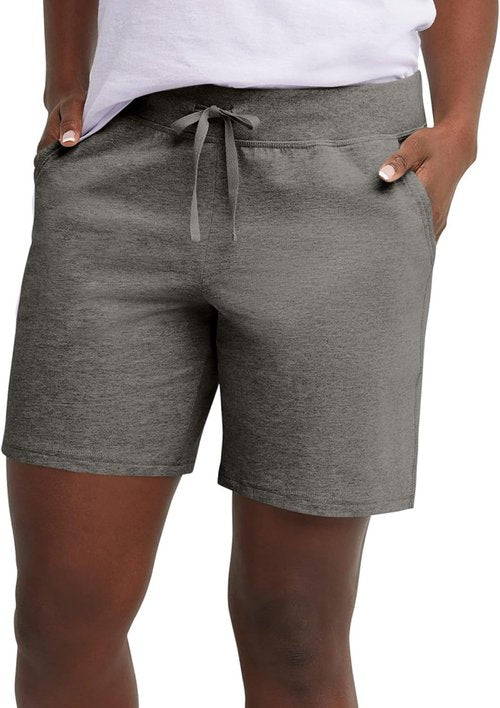 Hanes Women's Jersey Shorts - Comfortable Drawstring Cotton with Pocket | 7" Inseam