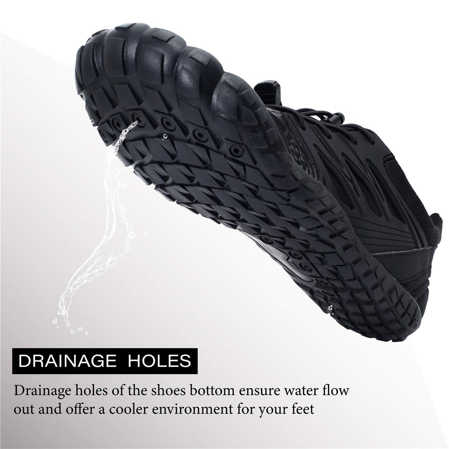 Mens Water Shoes Breathable Barefoot Athletic Aqua Shoes for Beach Swim Pool Diving Hiking Water Sports 12.5 Women/10.5 Men