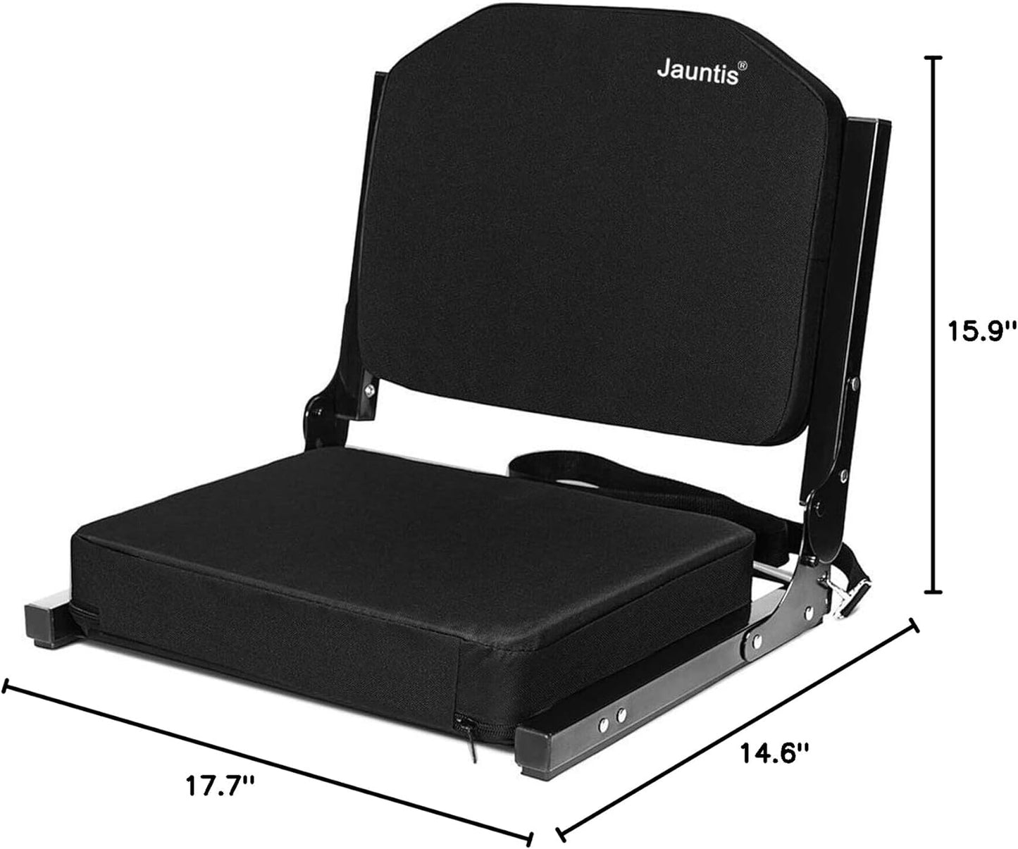 Ultra Comfy Stadium Seats by [Brand Name] - Padded Foam Bleacher Chairs with Back Support | Portable Black