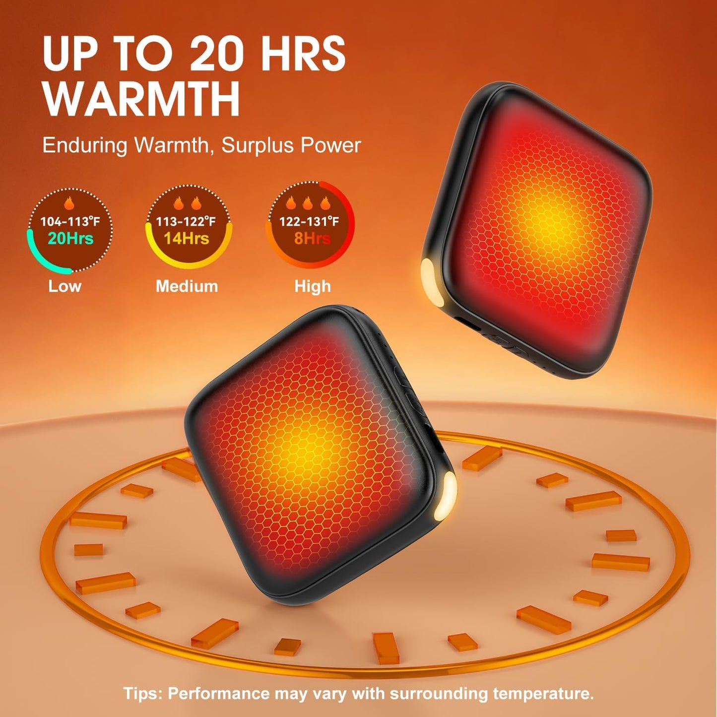 Skiennix Rechargeable Hand Warmers - 6000mAh Fast Heating Portable Pocket Heater | 3 Temperature Settings, LED Light, Ideal for Hunting & Holiday Gifts