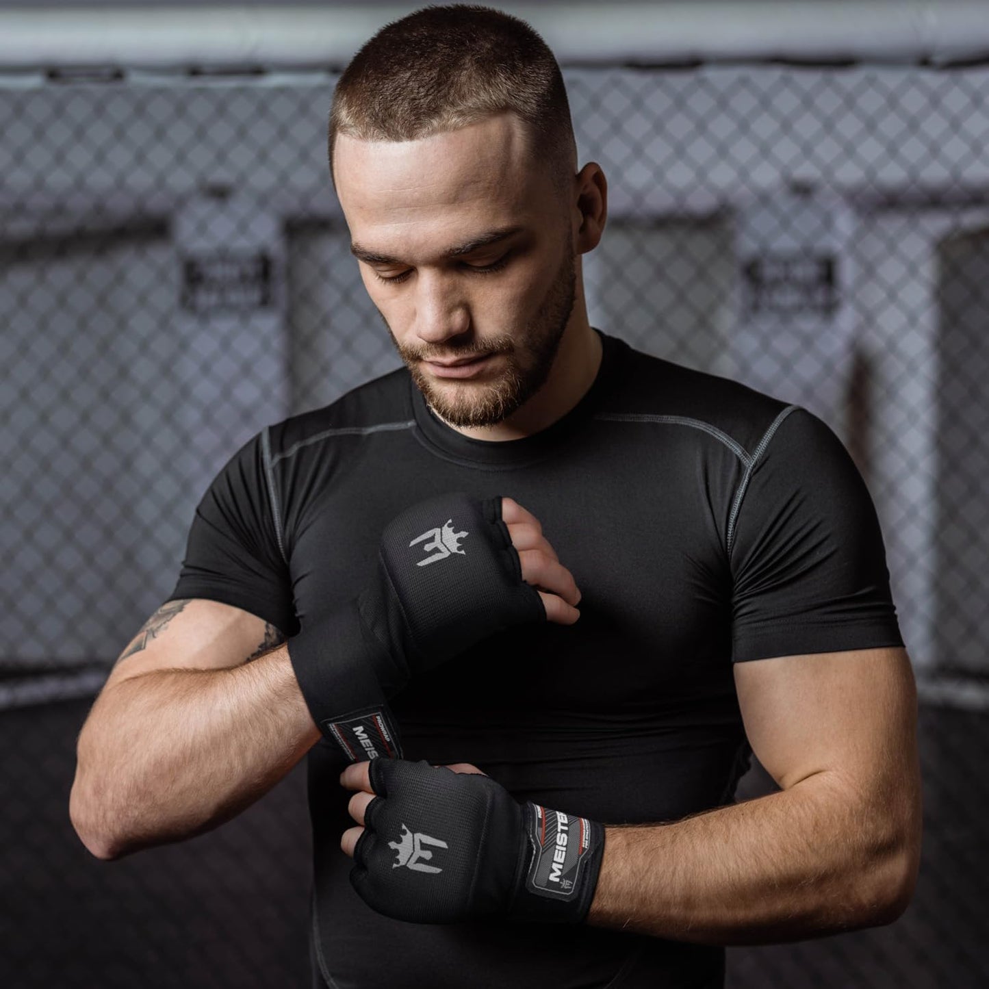 Meister Padded ProWraps | Inner Hand Wrap Gloves for Enhanced Protection - Black (Pair)