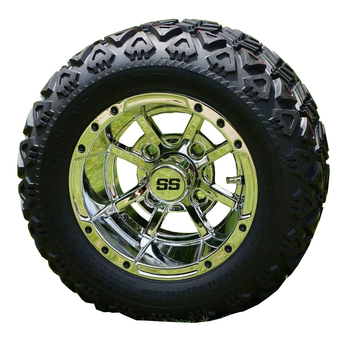 Golf Cart SS Wheel Alloy Center Hub Cap 8,10,12 Inch Push in Style Chrome SS Center Caps for Golf Cart Wheel