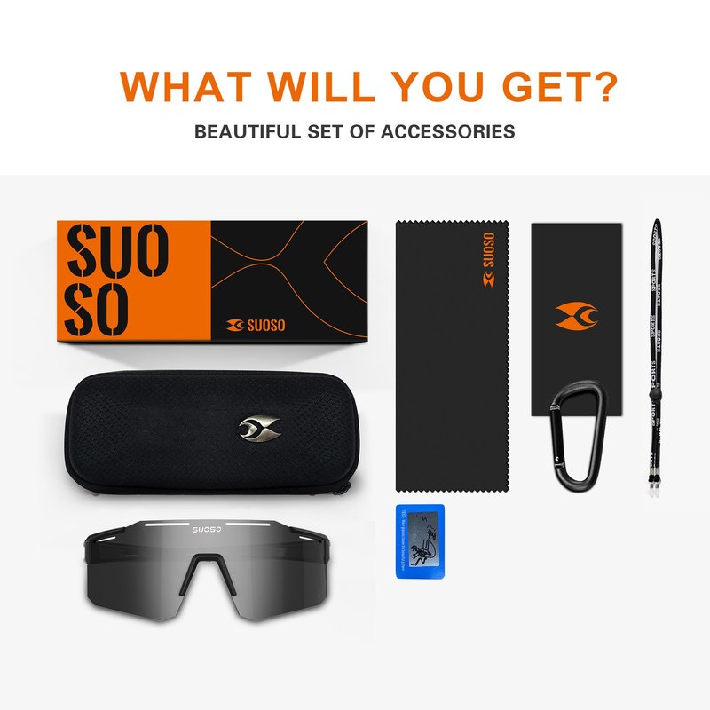 suoso Cycling Polarized Sunglasses for Men: UV400 Protection Glasses Running Baseball Softball Sports Goggles for Youth Women