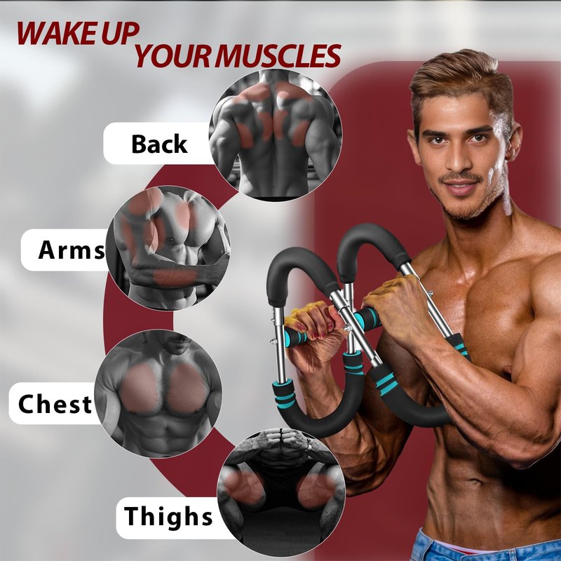 Twister Arm Trainer, Chest Workout Equipment, Three-Level Adjustable Forearm Strengthener at Home, Portable Fitness Exerciser, Gifts for Men Women Dad Bro Husband