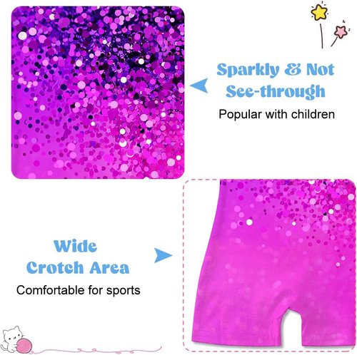 Funnycokid Girls Gymnastics Leotards - Sparkle Dance Unitards with Shorts | Sizes 2-10 Years