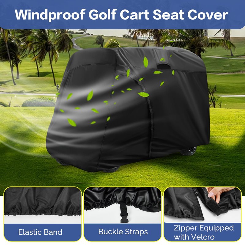 TwoPone Golf Cart Cover,Heavy Duty Waterproof Golf Cart Covers 4/6 Passenger,Golf Cart Accessories Universal for Yamaha,Honda,Club Car,Ezgo Outdoor Storage Protective