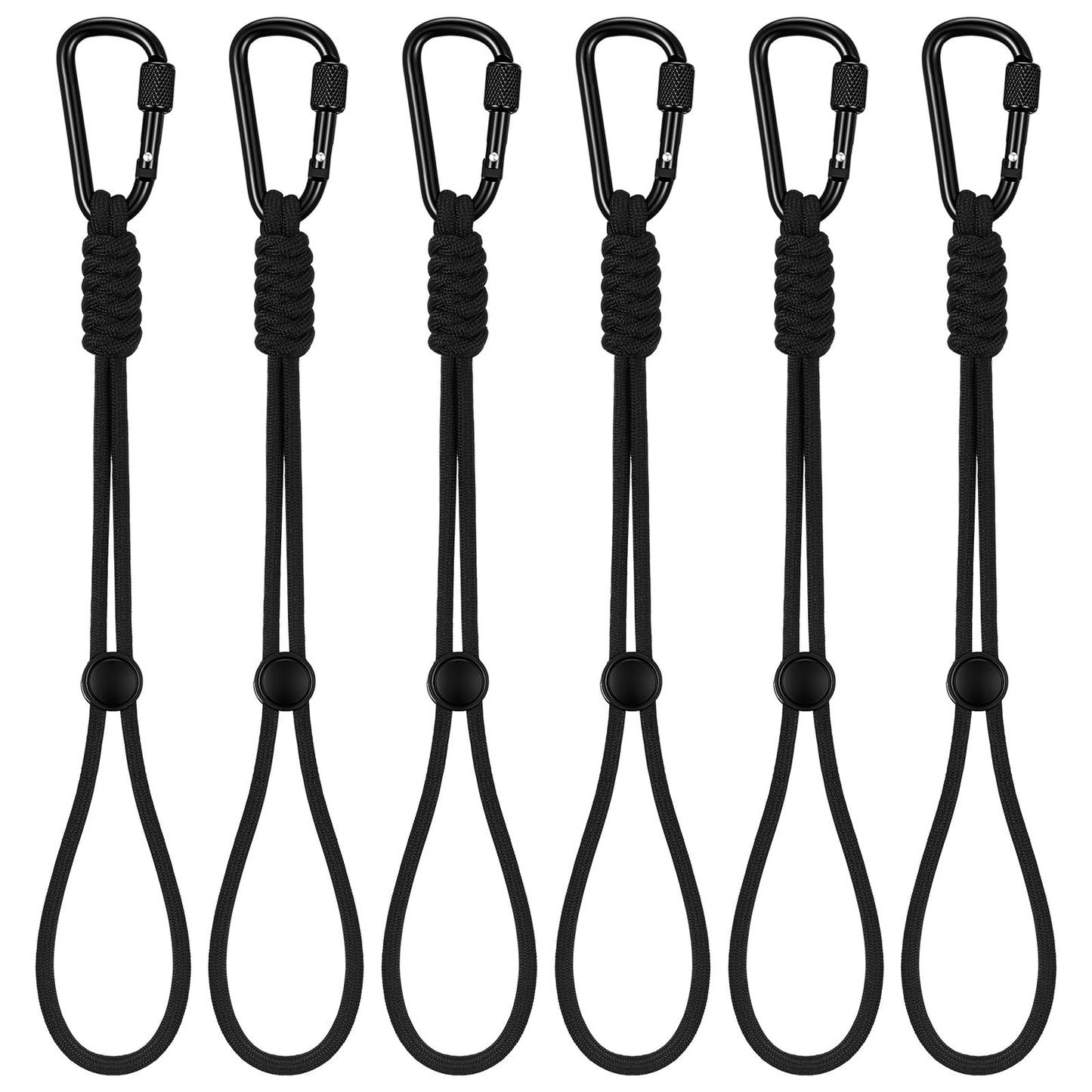 ElaraBerry 6 Pcs Backpack Locking Clip Heavy Duty with Paracord Lanyard, Organizer Accessories for Camping Hiking Traveling Water Bottle