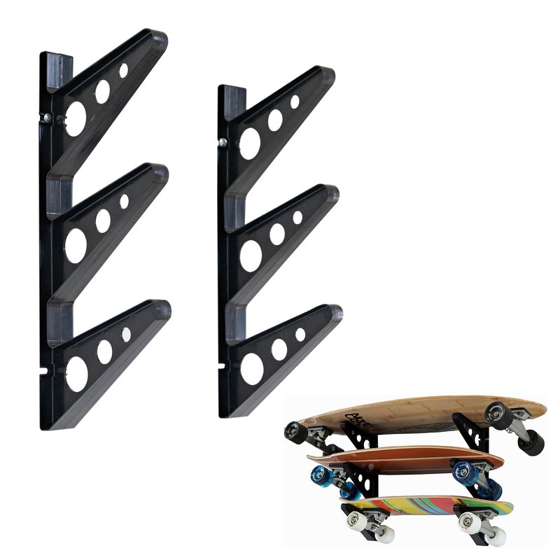 StoreYourBoard Skateboard Rack, 3 Board Wall Storage Mount, Home and Garage