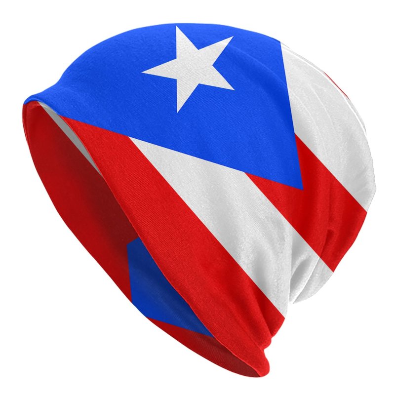 WENNGNGT Puerto Rico Puerto Rican Flag Beanie Hat Slouchy Beanies Caps Soft Sleep Cap Stretch Chemo Hats Lightweight Running Cycling Hat for Men Women