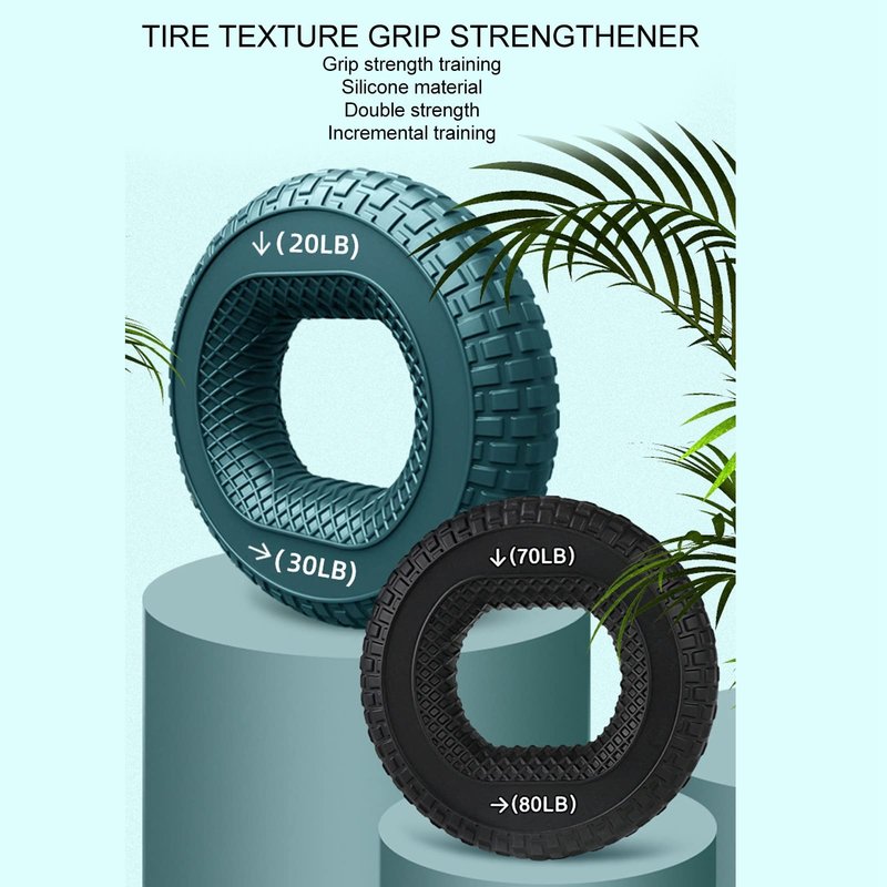Grip Exercise Ring,70 to 80LB Hand Grip Strengthener Soft Silicone Portable Tire Texture Forearm Finger Exerciser Grip Strength Trainer Ring Black