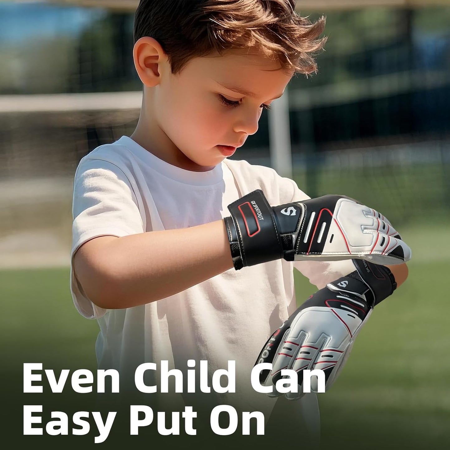 Sportout Goalie Gloves - Strong Grip & Finger Protection for Youth & Adult | 4 Colors Available