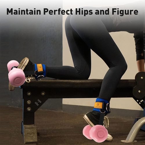 ELEAMY Ankle Straps for Dumbbells - Versatile Foot Attachment for Weight Lifting & Leg Extensions