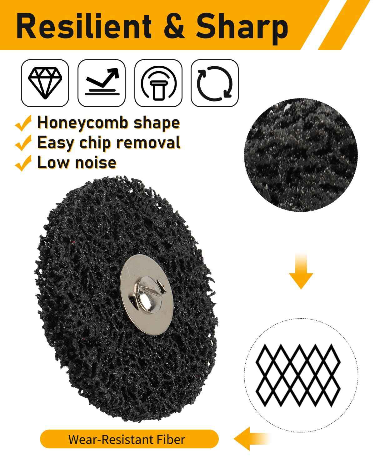 ZORUNNA Paint Stripper Wood, 5PCS Effective Paint Remover for Metal, 4 in Quick Change Paint Eater as Rotary Disc or as a Brush (on face), for Grinding Wood, Metal, Plastic and Fiberglass.