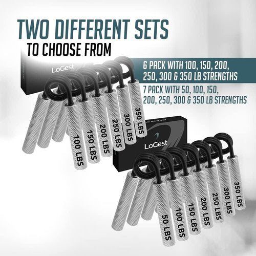 **Skiennix Heavy-Duty Hand Grip Strengthener Set - 7 Levels (50LB-350LB) | No Slip Design for Home Gym**