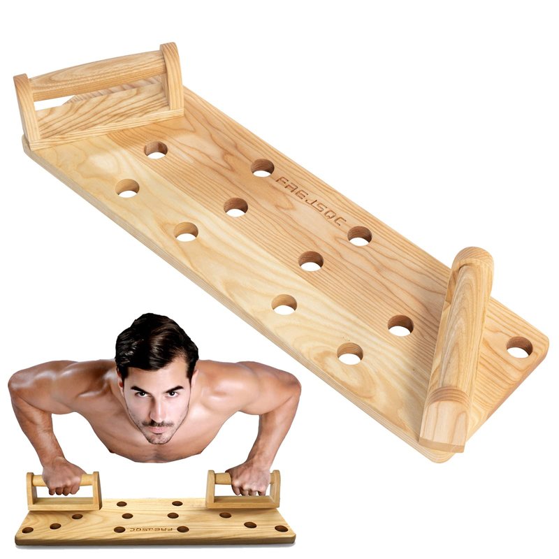 FREJSQC solid wooden Push Up Stands 10 in 1,Push Up Board,Portable Gym Accessories, Strength Training Equipment, Original Patent design – Home Workout Equipment，for men and Women(Ash Wood)