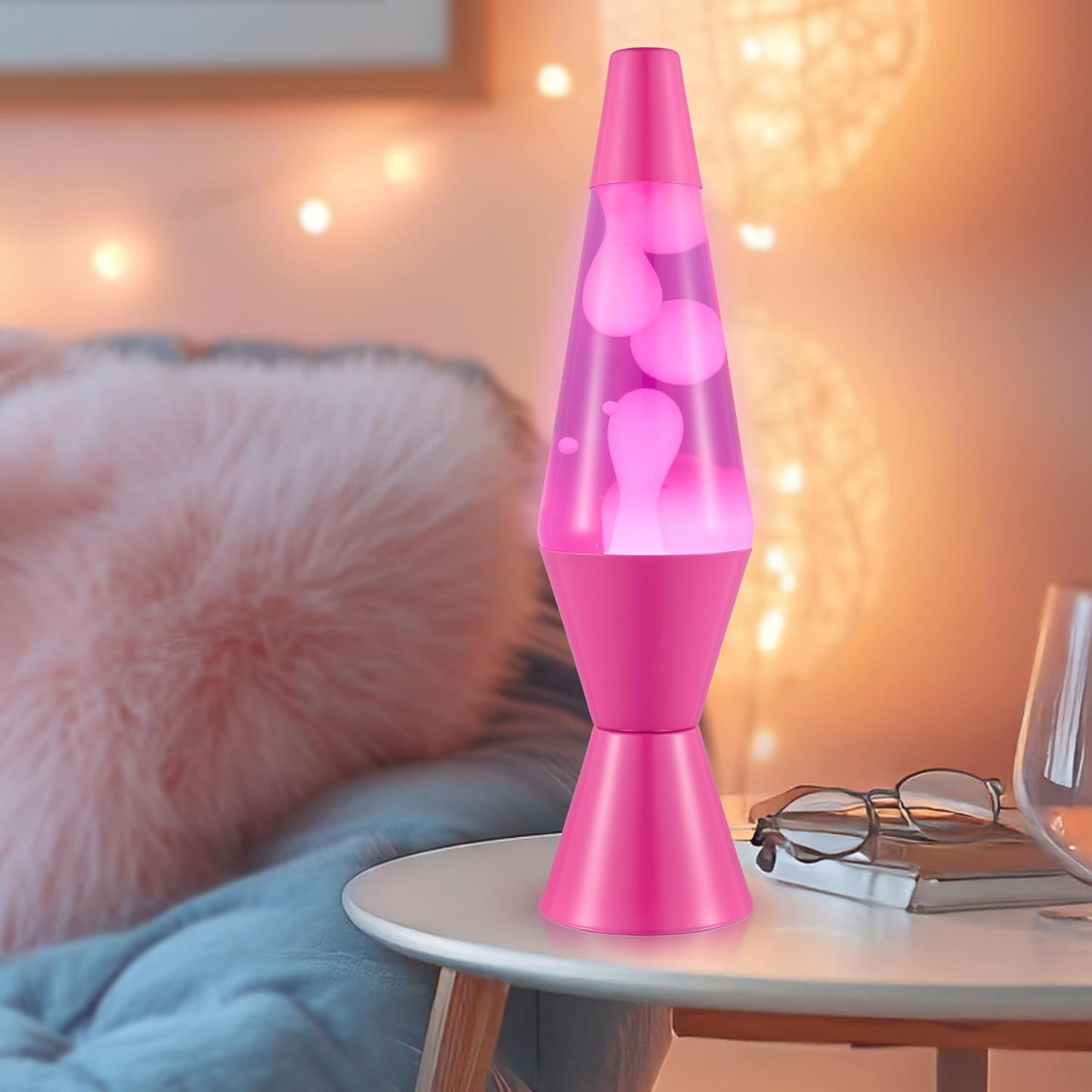 14.5" Wild Pink Lava Lamp - Classic Liquid Motion with White Wax & Pink Liquid - Item #2361