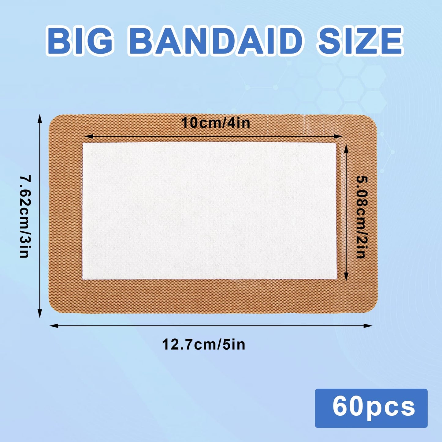 30 Pcs Extra Large Bandaids 5 X 3, Flexible Long Bandaids, Sterile Fabric Bandage, Large Bandages for Wounds, Large Adhesive Bandages with Non Stick Pad
