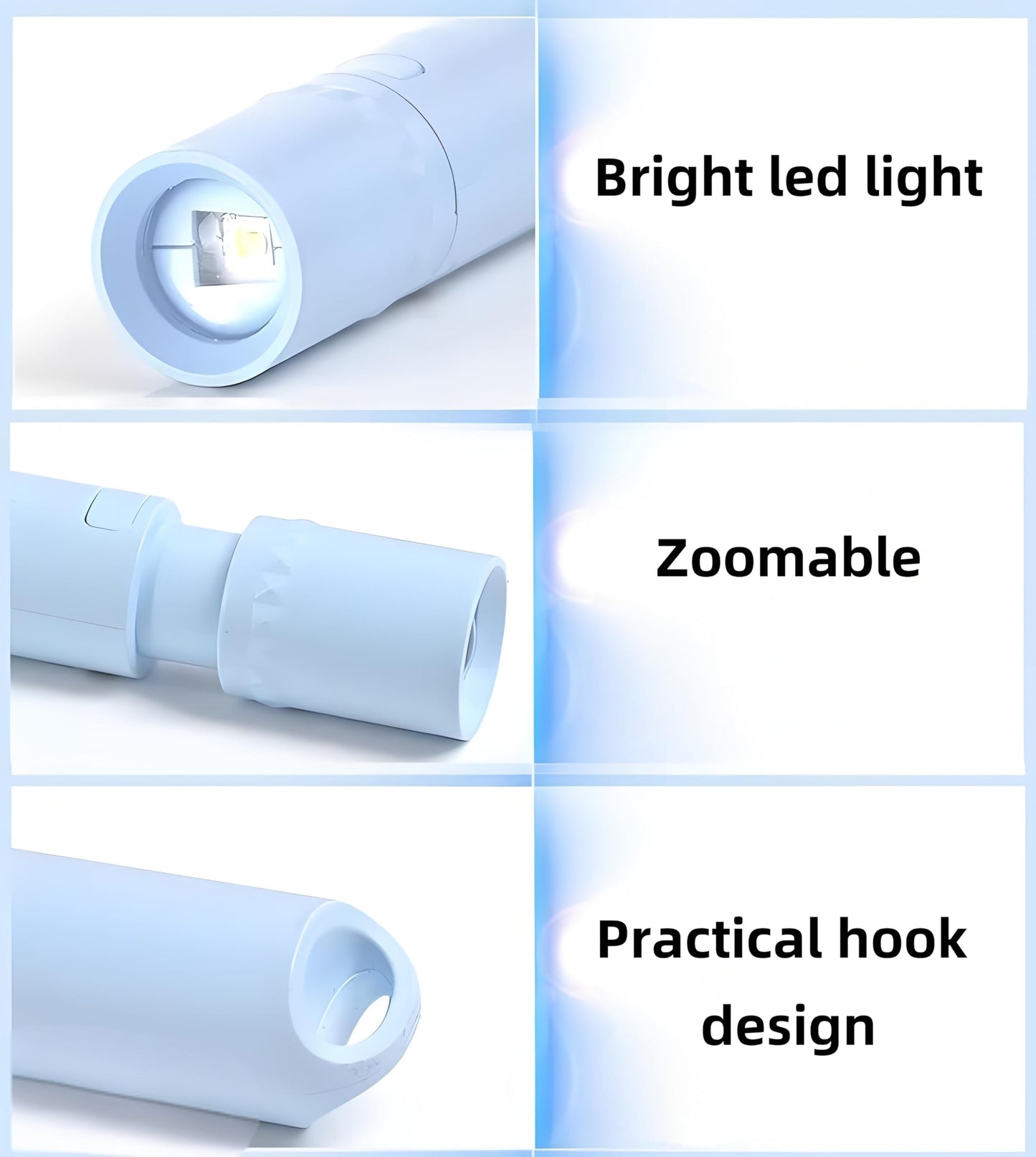 Darlur 5Pack Mini Small LED Flashlights，USB C Rechargeable Flash Lights，Ultralight Zoomable Flashlights for Home, Emergency, Camping ，Dog Walking，Bulk for Gifts