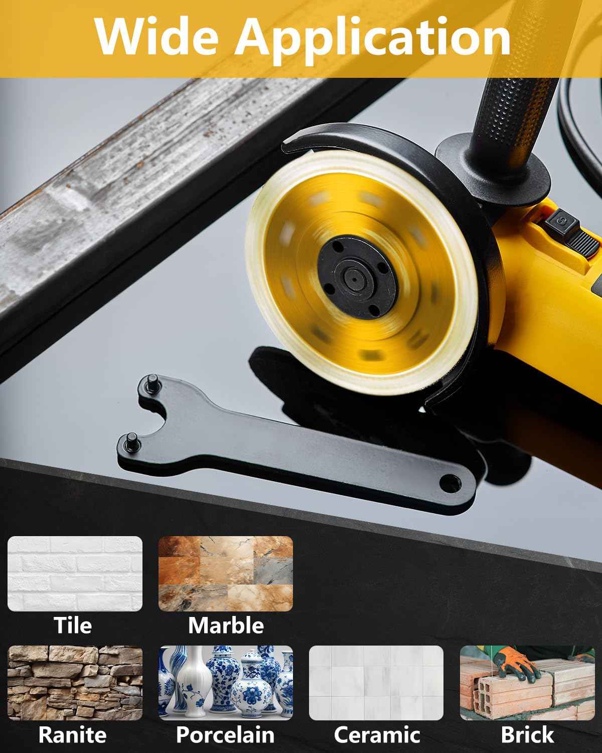 ZORUNNA 5Pcs Diamond Blade for Angle Grinder, Super Thin 4.5" Diamond Blade for Grinder, Chip-Free Tile Cutting Blade for Dry and Wet Cutting Porcelain Ceramic Granite Marble Tile