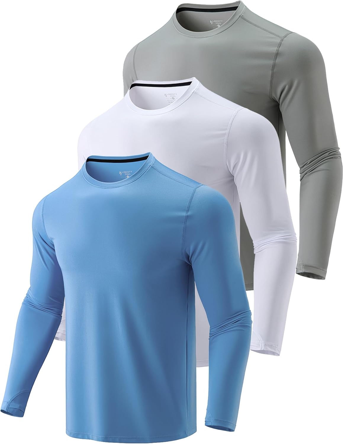 Skiennix Men's Dry Fit Long Sleeve T-Shirts - Lightweight Athletic Performance Tops | 3 Pack for Hiking